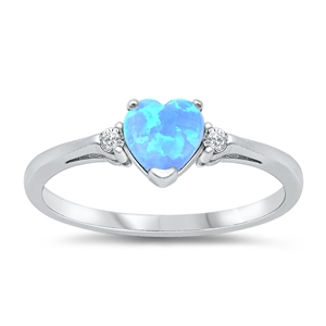 Silver CZ Ring - Heart