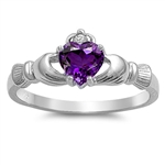 Silver CZ Ring - Claddagh