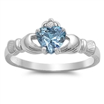 Silver CZ Ring - Claddagh