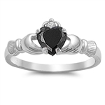 Silver CZ Ring - Claddagh