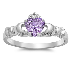 Silver CZ Ring - Claddagh