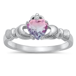 Silver CZ Ring - Claddagh