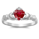 Silver CZ Ring - Claddagh