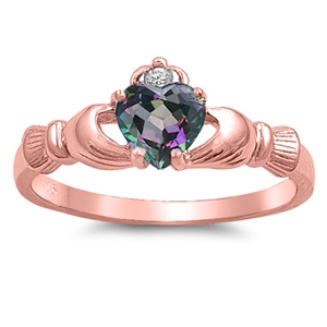 Silver CZ Ring - Claddagh