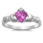 Silver CZ Ring - Claddagh