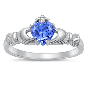 Silver CZ Ring - Claddagh