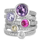 Stackable Silver Ring w/CZ
