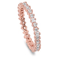 Silver CZ Ring - Rose Gold Plated