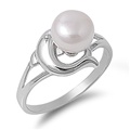Silver Ring with Pearl - Dolphin