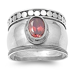 Silver CZ Ring - Bali Design