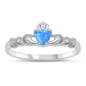 Silver CZ Ring - Claddagh Ring