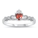 Silver CZ Ring - Claddagh Ring