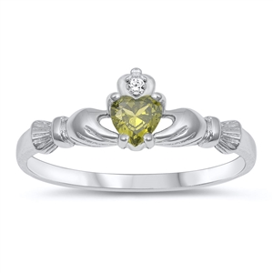 Silver CZ Ring - Claddagh