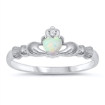 Silver CZ Ring - Claddagh Ring