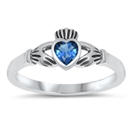 Silver CZ Ring - Claddagh