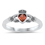 Silver CZ Ring - Claddagh