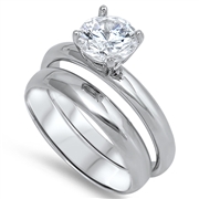 Silver Wedding Ring Sets