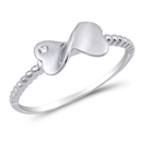 Silver CZ Ring - Infinity Heart