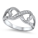 Silver CZ Ring - Infinity Heart