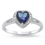 Silver CZ Ring - Heart