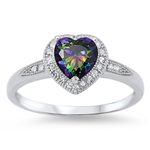 Silver CZ Ring - Heart