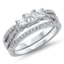 Silver Wedding Ring Sets