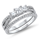 Silver Wedding Ring Sets