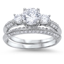 Silver Wedding Ring Sets