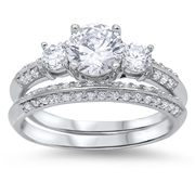 Silver Wedding Ring Sets