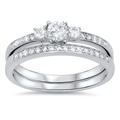 Silver Wedding Ring Sets