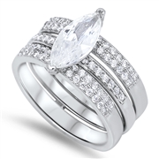 Silver Wedding Ring Sets