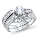 Silver Wedding Ring Sets