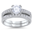 Silver Wedding Ring Sets