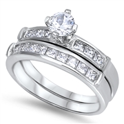 Silver Wedding Ring Sets