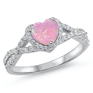 Silver CZ Ring - Heart