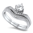 Silver Weding Ring Sets