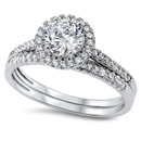 Silver Wedding Ring Set