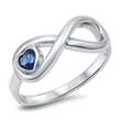 Silver CZ Ring - Heart Infinity