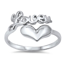 Silver CZ Ring - Love U