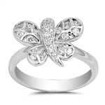 Silver CZ Ring - Butterfly