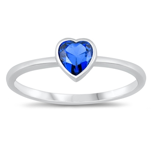 Silver CZ Ring - Heart