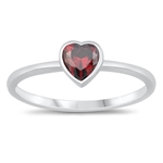 Silver CZ Ring - Heart