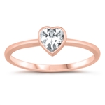 Silver CZ Ring - Heart