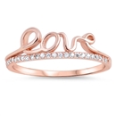 Silver CZ Ring - Love