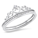 Silver CZ Ring - Crown