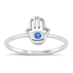 Silver CZ Ring - Hamsa