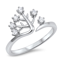 Silver CZ Ring - Tree