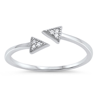 Silver CZ Ring - Triangle