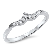 Silver CZ Ring - Mini Wave