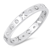 Silver Ring W/ CZ - XOXO Eternity